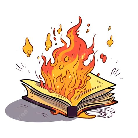 Burning Book Clipart Cartoon Open Book On Fire With Flames Bursting Out