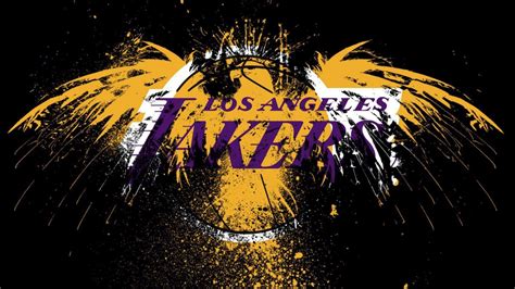 Lakers Logo In Yellow Bird With Black Background Basketball Hd Sports