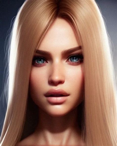Ai Art Generator Photorealistic Full Body Portrait Female 3d Model Blonde Hair Resembling