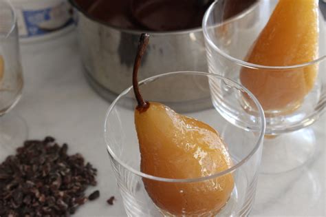 Poached Pears With Chocolate Ganache For New Year S Eve Gluten Free