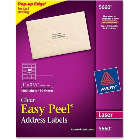 Avery Clear Address Labels 1″ X 2 58″ 5660 Office Systems Aruba