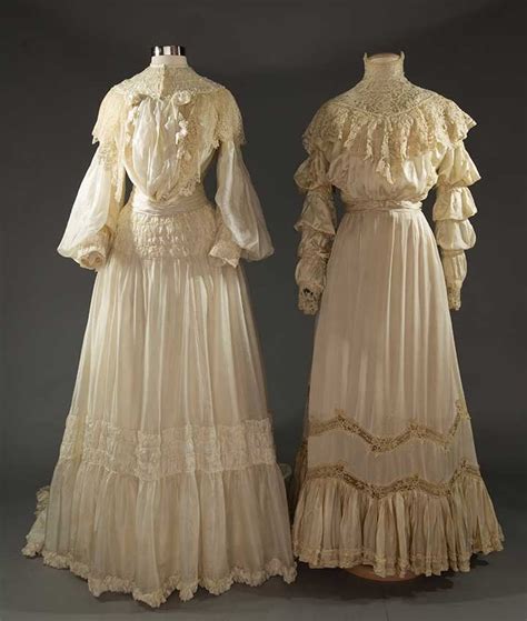 Two Silk Wedding Or Garden Party Dresses 1905 1910 Vintage Dresses