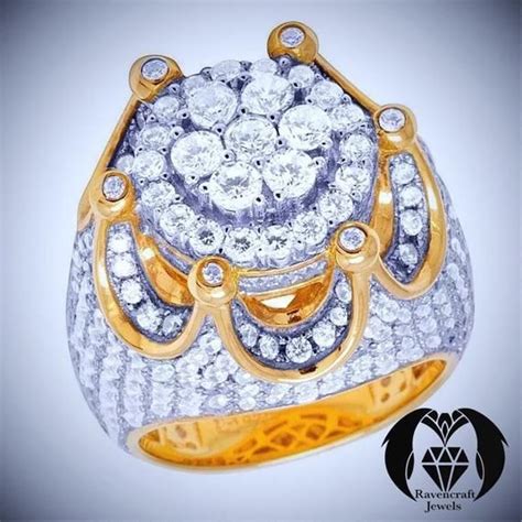 7 Deadly Sins Gluttony Inspired Diamond Gold Mens Ring Engagement