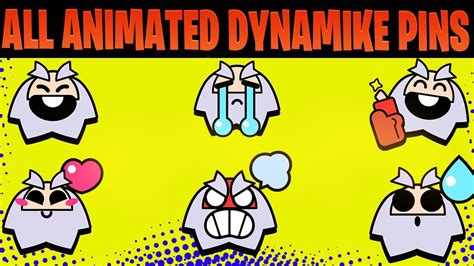 All Animated Dynamike Pins Brawl Stars Youtube