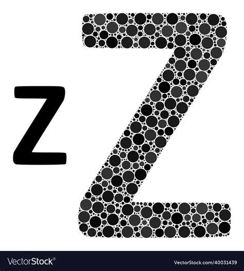 Zeta Greek Symbol Mosaic Of Dots Royalty Free Vector Image