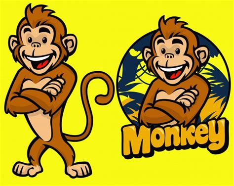 Premium Vector Set Of Cartoon Monkey Character Cartoon Monkey
