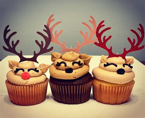 Reindeer Cupcakes Christmas Baking Christmas Cupcakes Decoration