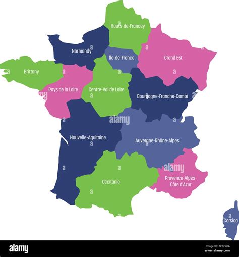 Carte De La France Divisée En 13 Régions Métropolitaines