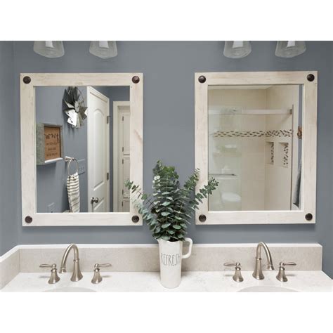 Large White Farmhouse Mirror Modern Farmhouse Style Bathroom Design