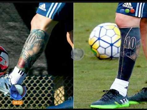 Lionel messi reapareció en los entrenamientos de la selección argentina con una sorpresa en su pierna izquierda: El nuevo tatuaje de Messi - Diario de Medianoche - YouTube