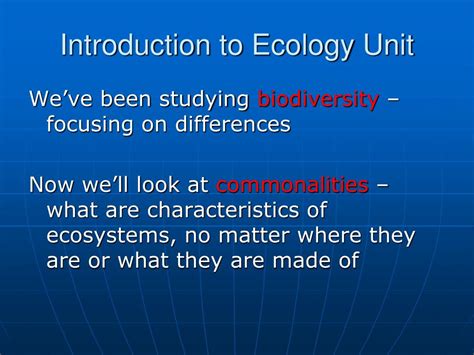 PPT Introduction To Ecology Unit PowerPoint Presentation Free