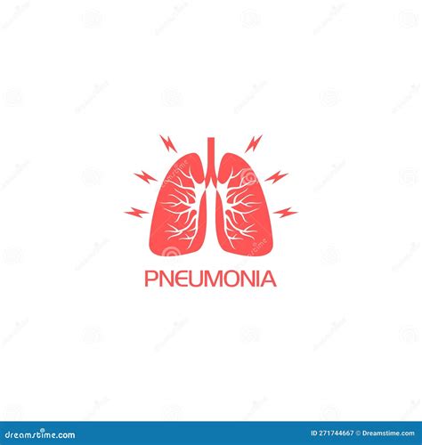 Pneumonia Icon Lung Disease Symbol Isolated On White Background Stock Vector Illustration Of