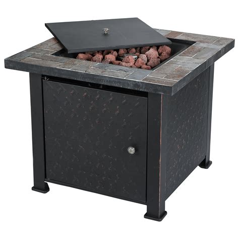 Also, a propane gas fire pit is by far the most convenient fire pit table option, as it saves you from having to keep wood or charcoal on hand for fuel. Portable & Smokeless Outdoor Slate Gas Fire Pit for ...