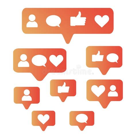 Social Network Icons Like Comment Follow Thumbs Up Heart Symbol