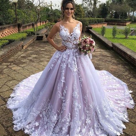 Us 35000 New Arrival 2020 Garden Lavender Wedding Dresses Lace