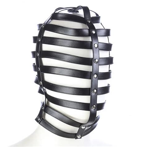 leather harness head bondage belt bdsm hood mask sex toys for couples slave restraints fetish