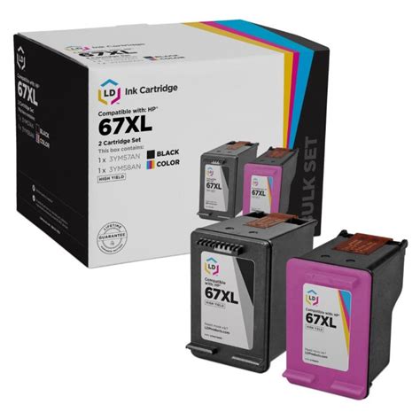 Set Of 2 Hp 67xl Ink Cartridges Black And Tri Color Ld Products