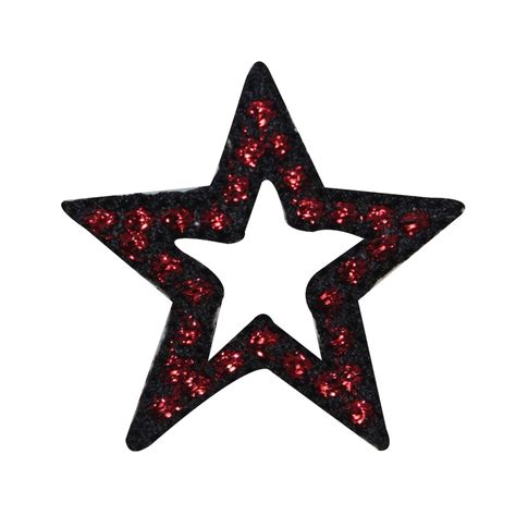 Id 3504 Black Star With Red Dots Patch Shiny Craft Embroidered Etsy