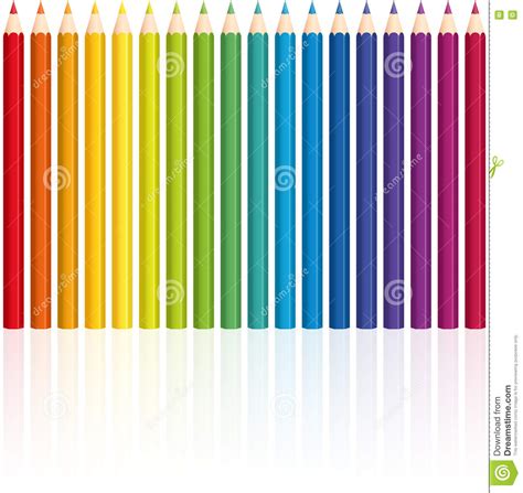 Pencils Rainbow Colored Set Stock Vector Illustration Of Colors