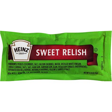 Heinz Sweet Relish Packets 9 G 200 Count