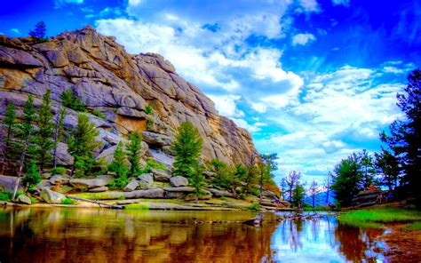 Rocky Mountain River Wide Wallpaper 2560x1600