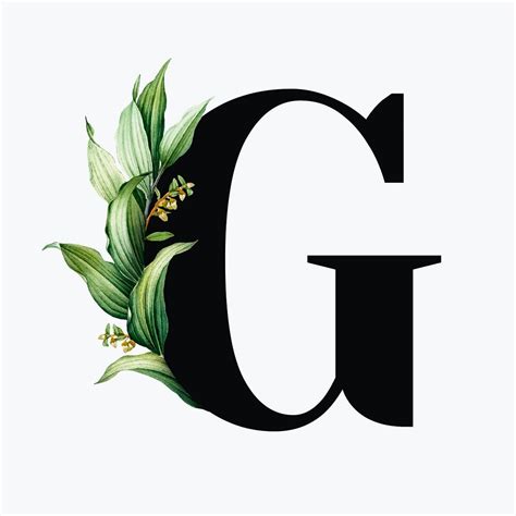 Botanical Capital Letter G Vector Free Image By Aum