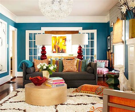 We Love The Bright Bold Blue Color In This Living Room Check Out