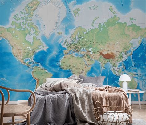 Wall Mural Old World Map Photo Wallpaper Antique Happywall