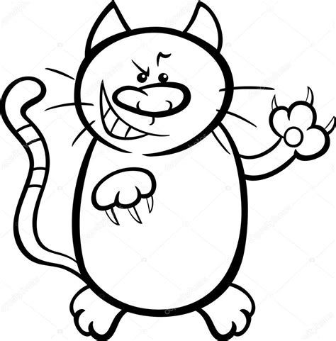 kat claws cartoon kleurplaat — Stockvector © izakowski 64098637