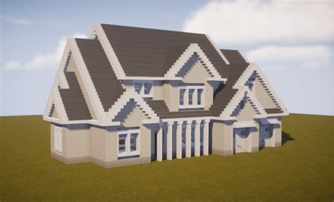 White Suburban House Blueprint Minecraft Map