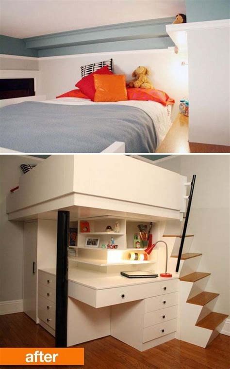 Bunk beds in small bedroom. 48 Loft Bed Ideas For Small Rooms Space Saving | Cool loft ...