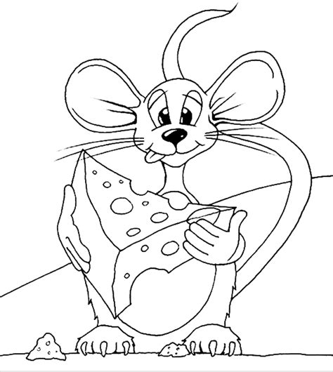 Nederland kleurplaten muis met kaas