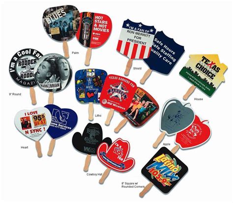 Custom Printed Stock Shaped Hand Fans Promotional Stock Hand Fans
