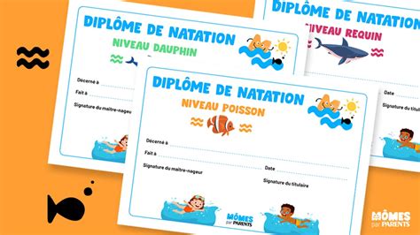 Des Diplômes De Natation à Télécharger 3 Niveaux Momes