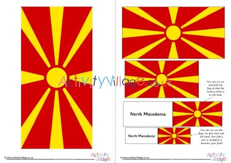 The dual colours of red and yellow on the north macedonia flag hold huge significance. North Macedonia Flag Printable