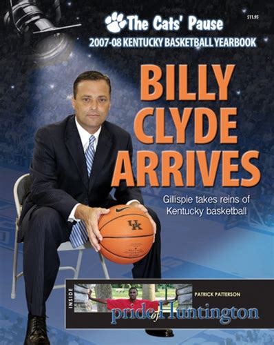 He's dressed as the character on the cover of a kentucky football magazine. 2007-08 Basketball Yearbook
