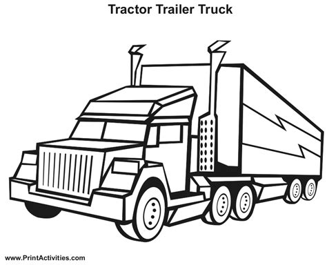 Tractor Trailer Coloring Pages Coloring Nation