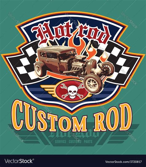 Download Vintage hot rod garage Royalty Free Vector Image