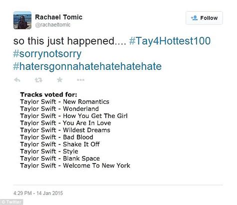 Triple j hottest 100 lists. Triple J's Hottest 100 vote turns after Taylor Swift fan ...