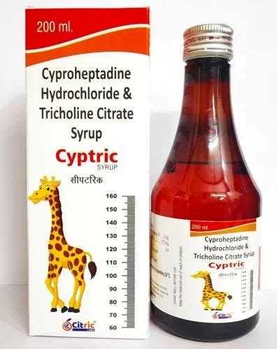 Cyproheptadine Hydrochloride Tricholine Citrate Syrup Citric