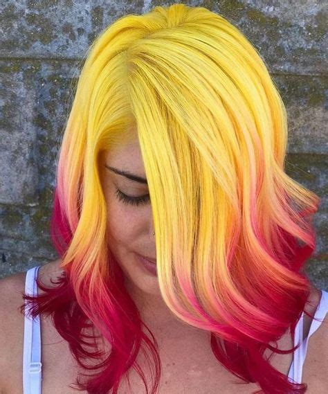 Yellow And Red с изображениями Прически Идеи для волос Дизайн волос