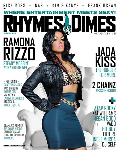 Ramona Rizzo On The Cover Of Rhymes And Dimes Magazine