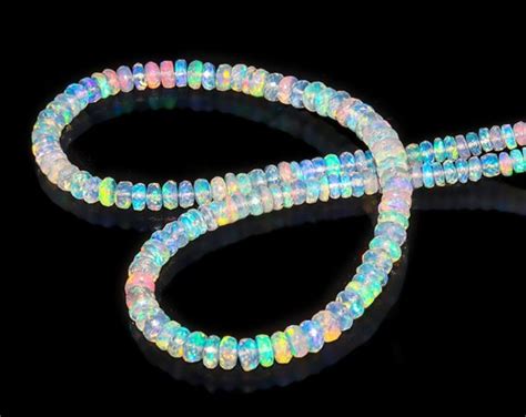 Ethiopian Opal Rondelle Faceted Beads Welo Fire Opal Beads Etsy