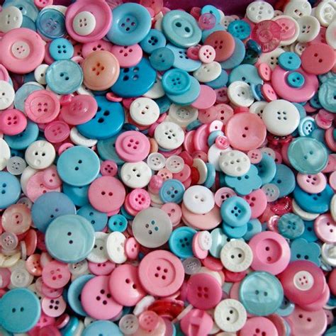 50 Pink Blue White Button Mix Perfect Baby Mix Assorted Sizes Grab