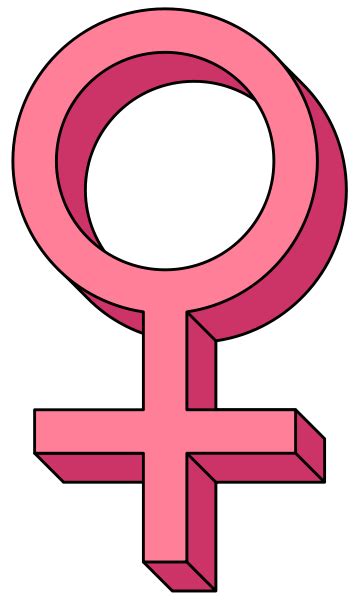 Filevenus Female Symbol Pseudo 3d Pinksvg Wikimedia