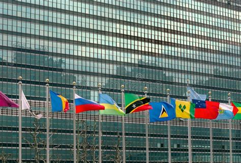 United Nations Flags New York Usa Editorial Image Image Of
