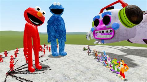 Sesame Street Elmo And Cookie Monster Vs Fnaf Security Breach In Garry`s Mod Youtube