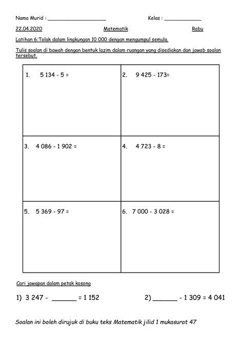 Soalan Matematik Tahun 3 2020