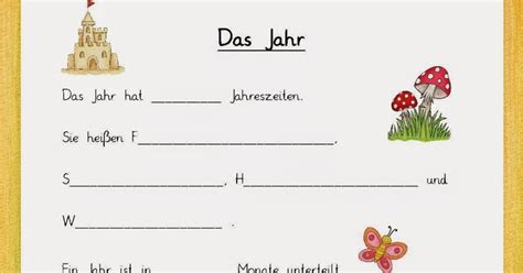 Sie haben sommerferien, die drei monate dauern. reif für die ferien, grundschule, sachunterricht, sachkunde, jahreszeiten, das jahr lückentext ...