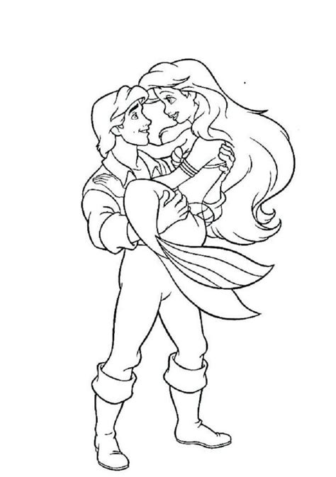 Ariel And Prince Eric Coloring Pages Disney Coloring Pages Prince